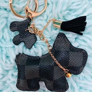 Keychain with Checker Teddy Dog